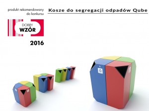 Kosze do segregacji odpadów Qube_dobry_wzór