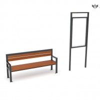 Ławki parkowe Modern z oparciem kod: 0114