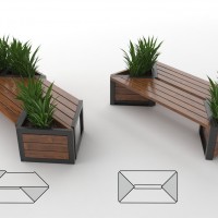 Ławki parkowe, donice miejskie, stojaki na rowery Modern