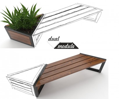 Ławki parkowe, donice miejskie, stojaki na rowery Modern