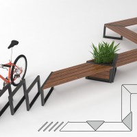 Ławki parkowe, donice miejskie, stojaki na rowery Modern