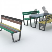 Ławki parkowe z tworzywa sztucznego Novara kod: 0163 TS