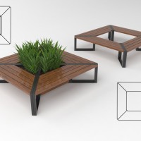 Ławki parkowe, donice miejskie, stojaki na rowery Modern